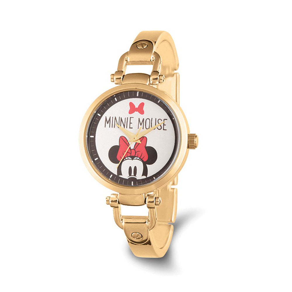 Disney Ladies Size Minnie Mouse Gold-tone Watch, Item W9368 by The Black Bow Jewelry Co.