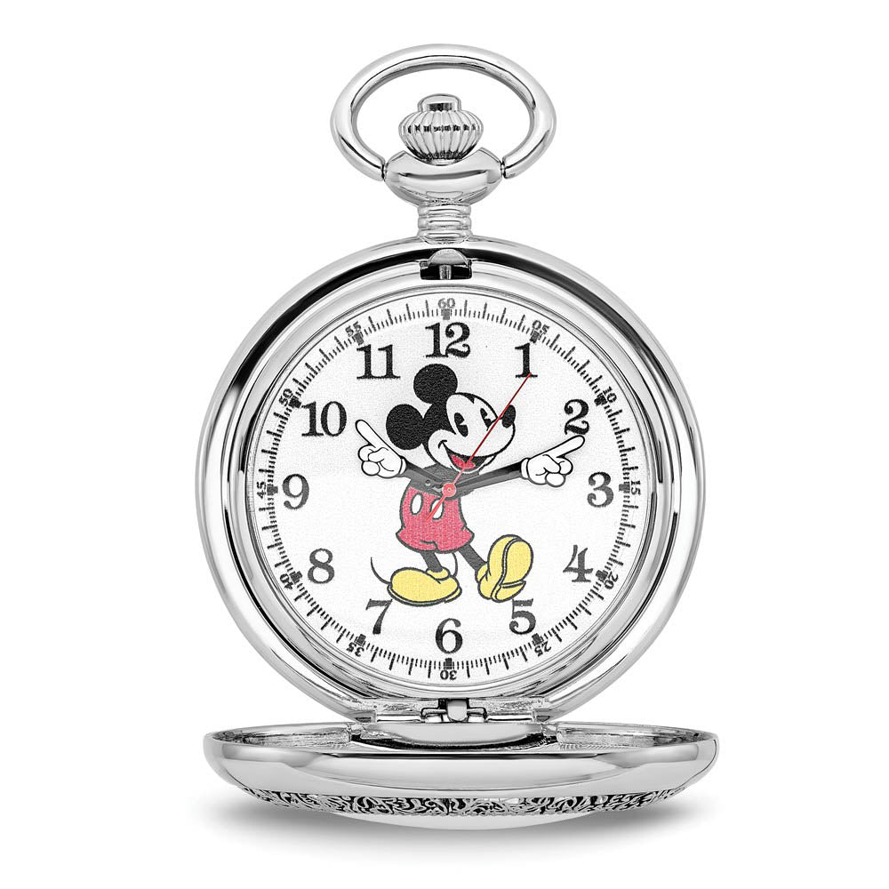 Disney Mickey Mouse w/Chain Pocket Watch, Item W9394 by The Black Bow Jewelry Co.