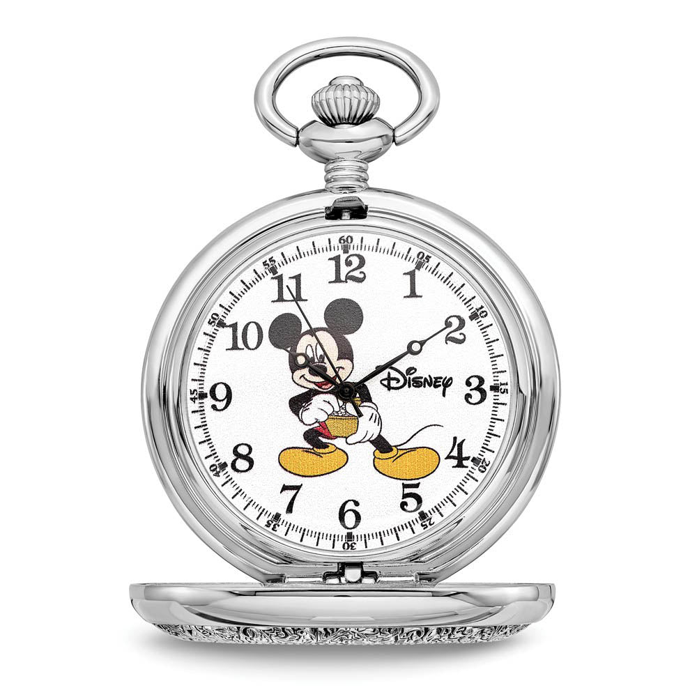 Disney Mickey Mouse w/Chain 51mm Pocket Watch, Item W9396 by The Black Bow Jewelry Co.
