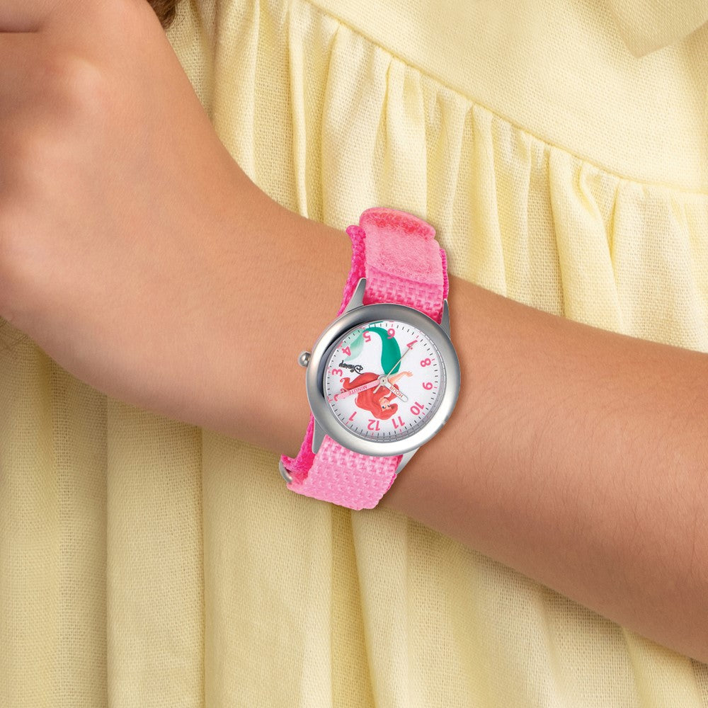 Alternate view of the Disney Girls Ariel Pink Strap Time Teacher Watch by The Black Bow Jewelry Co.