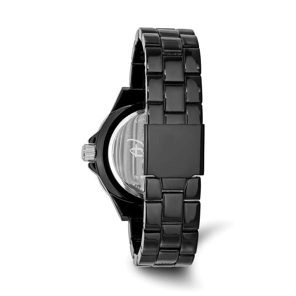 Alternate view of the Disney Ladies Size Maleficent Crystal Black Watch by The Black Bow Jewelry Co.