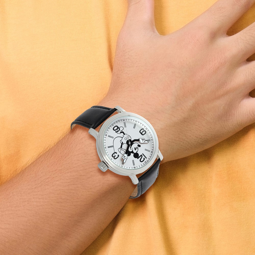 Alternate view of the Disney Adult Size Black Strap Mickey Mouse w/Moving Arms 44mm Watch by The Black Bow Jewelry Co.