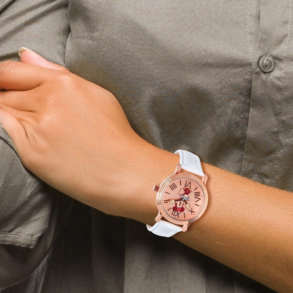 Alternate view of the Disney Ladies Size Minnie Mouse w/Moving Arms Rose-tone Watch by The Black Bow Jewelry Co.