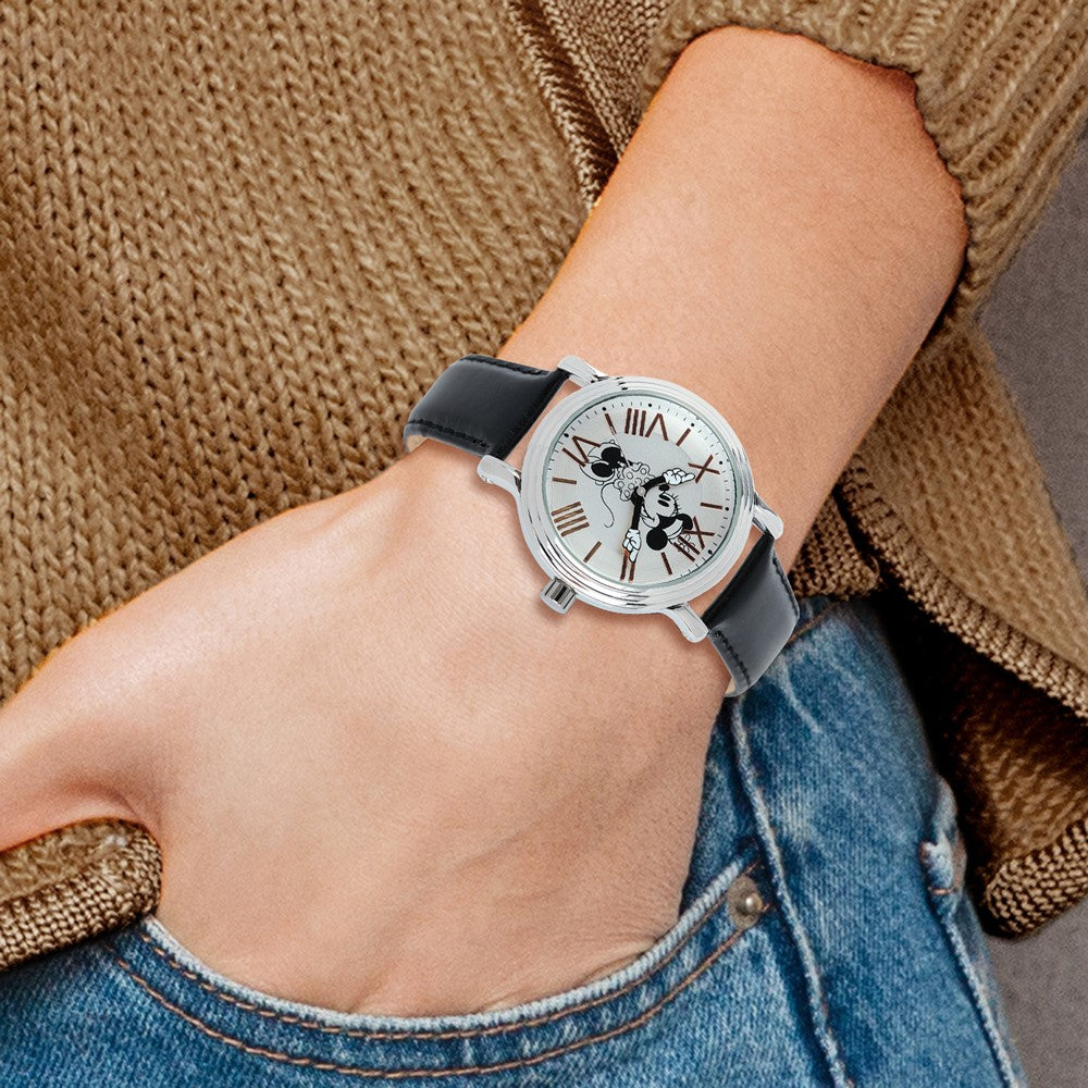 Alternate view of the Disney Ladies Black Strap Minnie Mouse w/Moving Arms 38mm Watch by The Black Bow Jewelry Co.