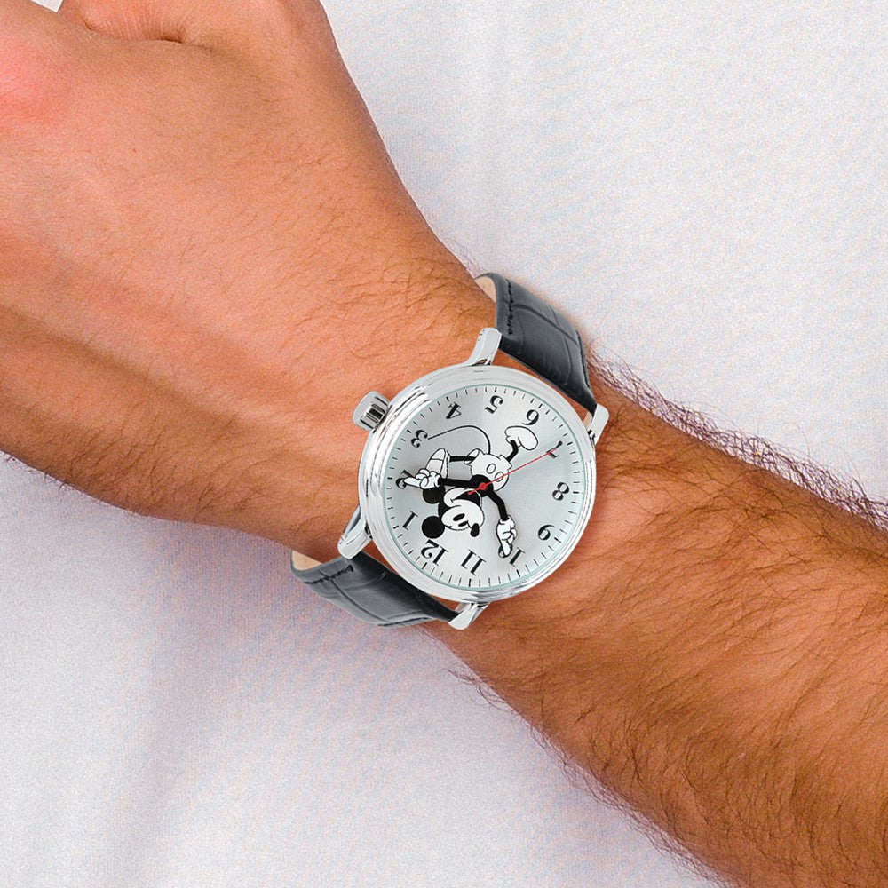 Alternate view of the Disney Adult Size Black Strap Moving Arms Mickey Mouse 44mm Watch by The Black Bow Jewelry Co.