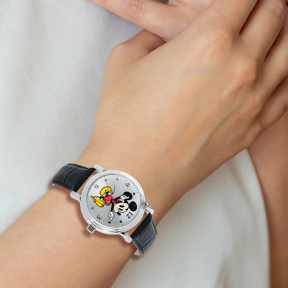 Alternate view of the Disney Adult Size Black Strap Mickey Mouse w/Moving Arms 38mm Watch by The Black Bow Jewelry Co.