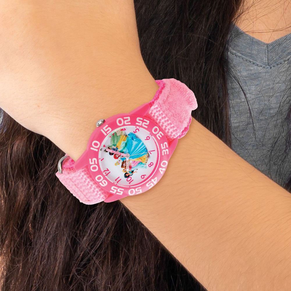 Alternate view of the Disney Girls Princess Acrylic Pink Strap Time Teacher Watch by The Black Bow Jewelry Co.