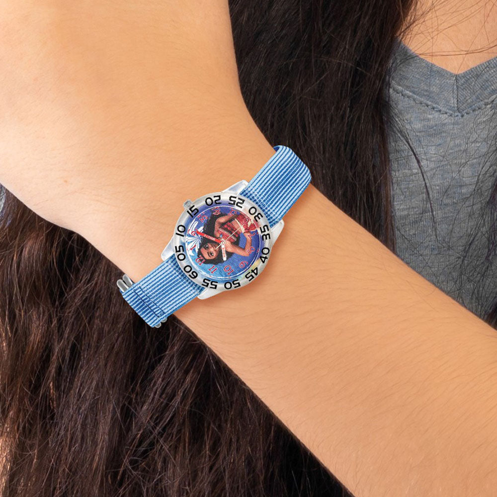 Alternate view of the Disney Girls Moana Blue Strap Acrylic Time Teacher Watch by The Black Bow Jewelry Co.