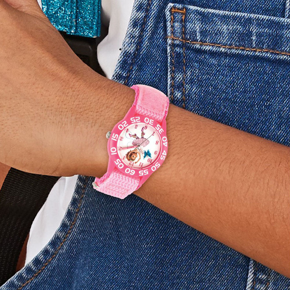 Alternate view of the Disney Girls Fancy Nancy Pink Velcro Band Time Teacher Watch by The Black Bow Jewelry Co.