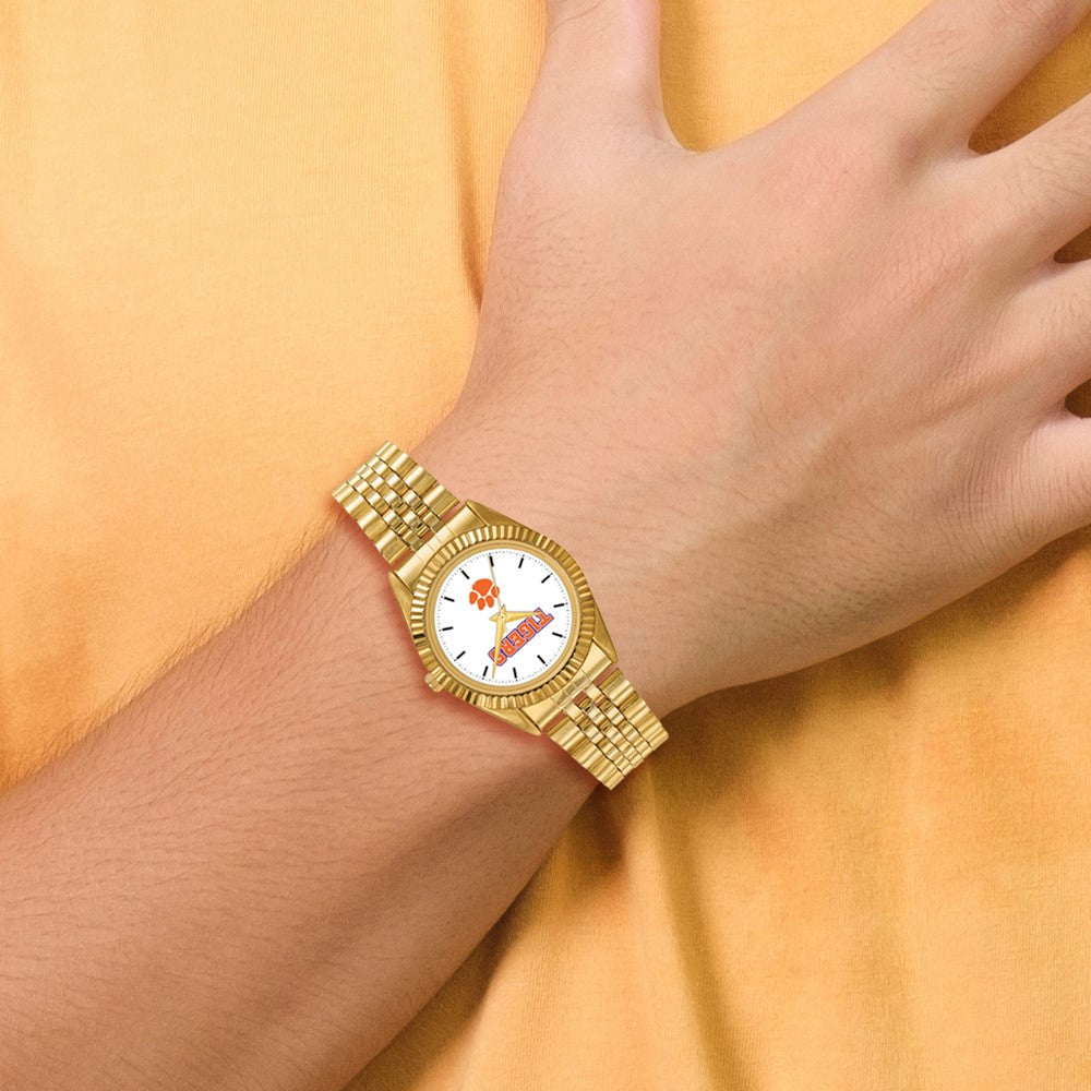 Alternate view of the Mens Clemson University Pro Gold-tone Watch by The Black Bow Jewelry Co.
