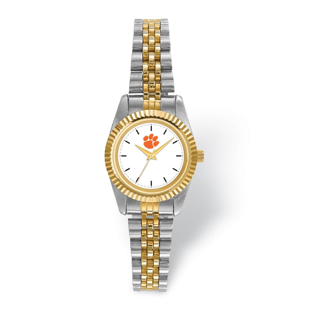 Ladies Clemson University Pro Two-tone Watch, Item W9529 by The Black Bow Jewelry Co.