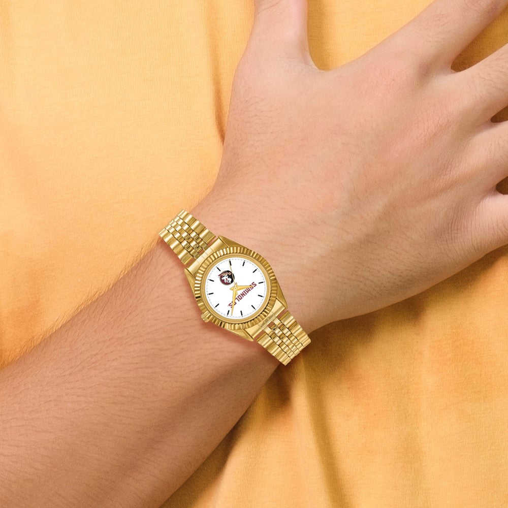 Alternate view of the Mens Florida State University Pro Gold-tone Watch by The Black Bow Jewelry Co.