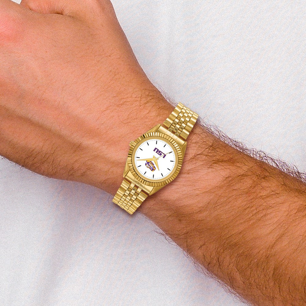 Alternate view of the Mens Louisiana State University Pro Gold-tone Watch by The Black Bow Jewelry Co.