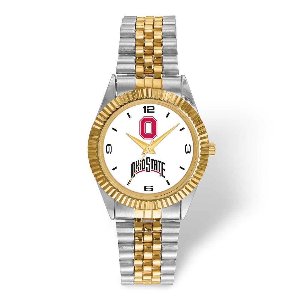 Mens Ohio State University Pro Two-tone Watch, Item W9575 by The Black Bow Jewelry Co.
