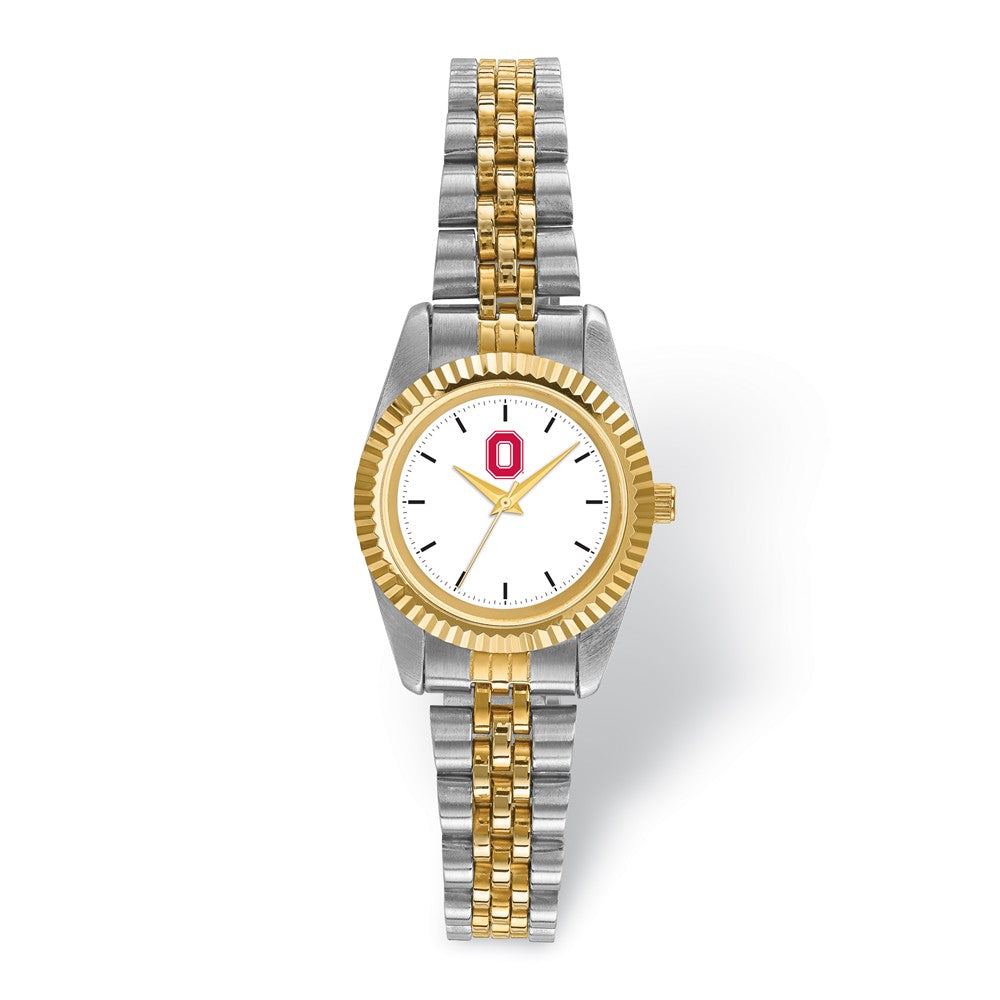 Ladies Ohio State University Pro Two-tone Watch, Item W9577 by The Black Bow Jewelry Co.