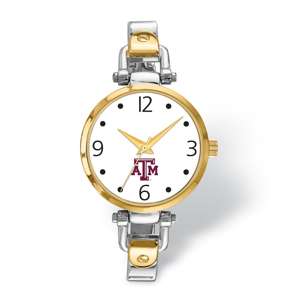 LogoArt Ladies Texas A&M University Elegant 2-tone Watch, Item W9591 by The Black Bow Jewelry Co.