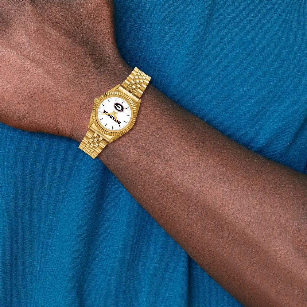 Alternate view of the Mens University of Georgia Pro Gold-tone Watch by The Black Bow Jewelry Co.
