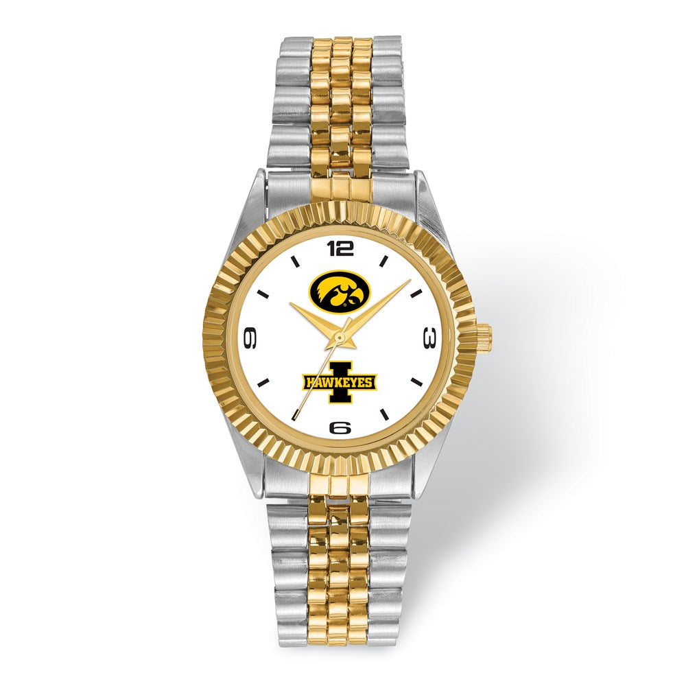 Mens University of Iowa Pro Two-tone Watch, Item W9633 by The Black Bow Jewelry Co.