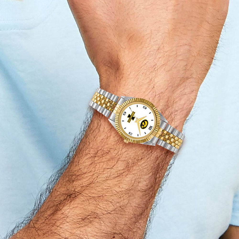 Alternate view of the Mens University of Iowa Pro Two-tone Watch by The Black Bow Jewelry Co.