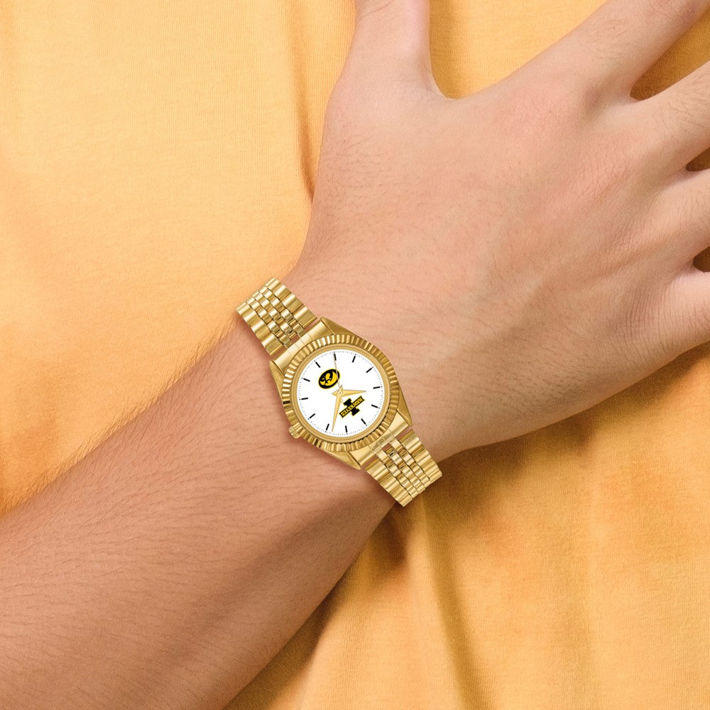 Alternate view of the Mens University of Iowa Pro Gold-tone Watch by The Black Bow Jewelry Co.