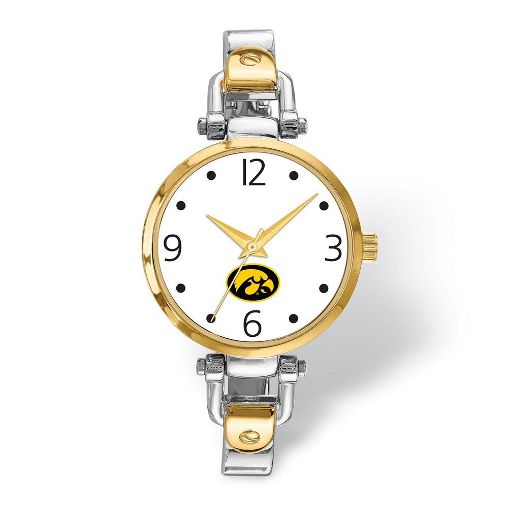 Ladies University of Iowa Elegant 2-tone Watch, Item W9640 by The Black Bow Jewelry Co.