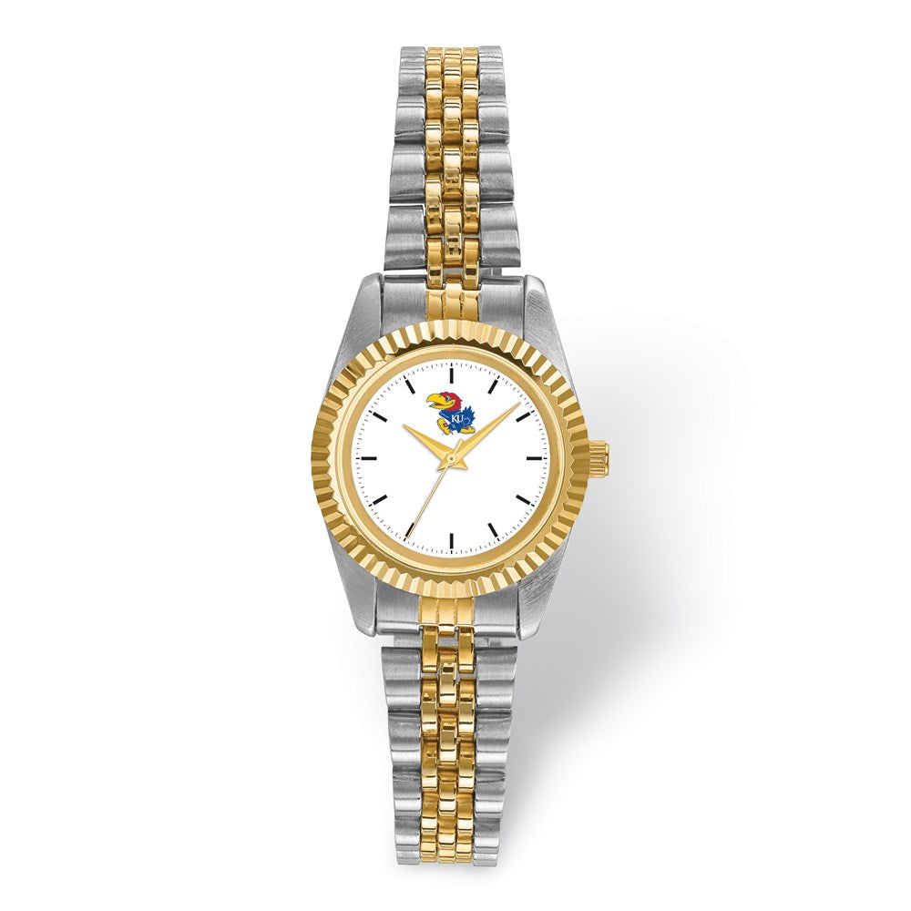 Ladies University of Kansas Pro Two-tone Watch, Item W9654 by The Black Bow Jewelry Co.
