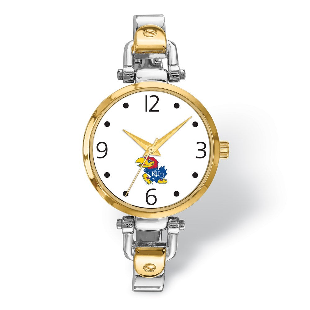 Ladies University of Kansas Elegant 2-tone Watch, Item W9659 by The Black Bow Jewelry Co.