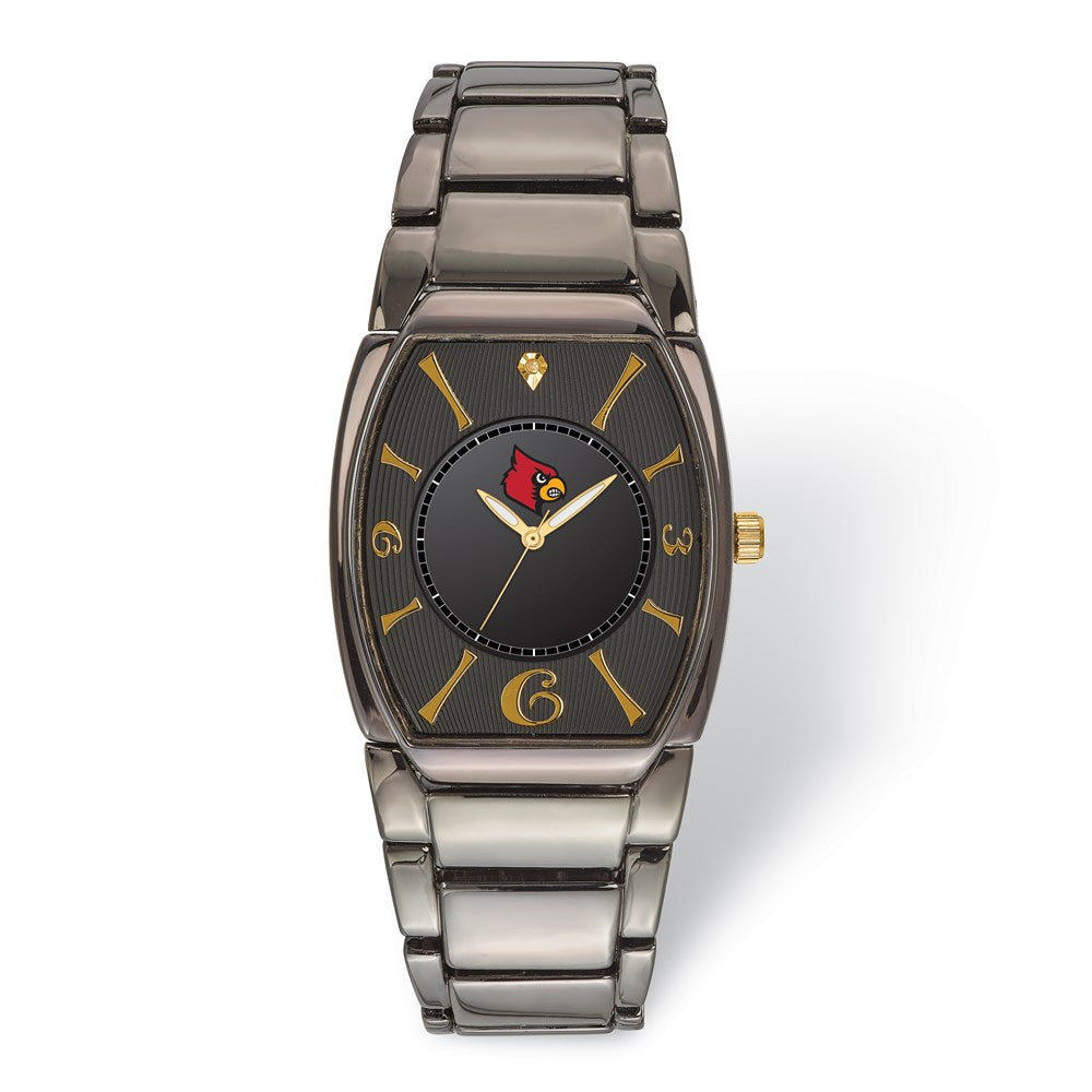 Mens University of Louisville Executive Black-plated Watch, Item W9664 by The Black Bow Jewelry Co.