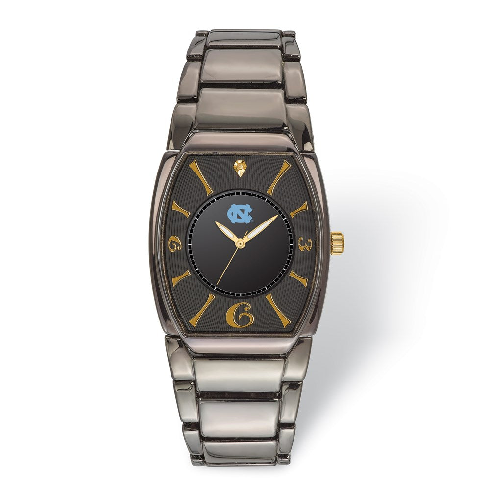 Mens University of North Carolina Executive Black-plated Watch, Item W9676 by The Black Bow Jewelry Co.