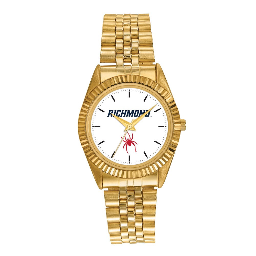 Mens University of Richmond VA Pro Gold-tone Watch, Item W9683 by The Black Bow Jewelry Co.