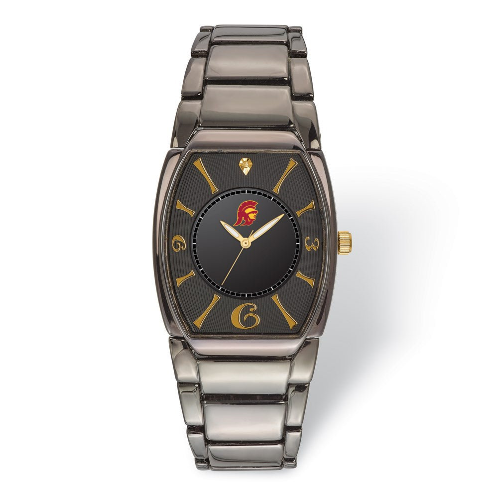 Mens U. of Southern California Executive Black-plated Watch, Item W9686 by The Black Bow Jewelry Co.