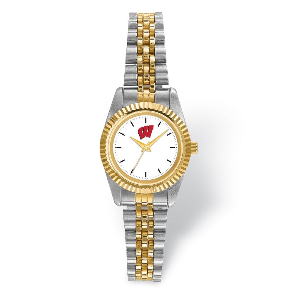 Ladies University of Wisconsin Pro Two-tone Watch, Item W9714 by The Black Bow Jewelry Co.