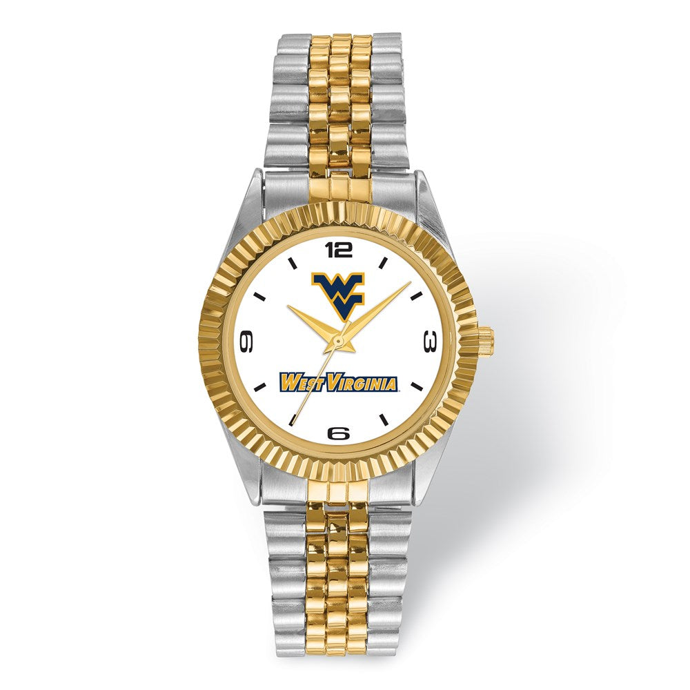 Mens West Virginia University Pro Two-tone Watch, Item W9721 by The Black Bow Jewelry Co.
