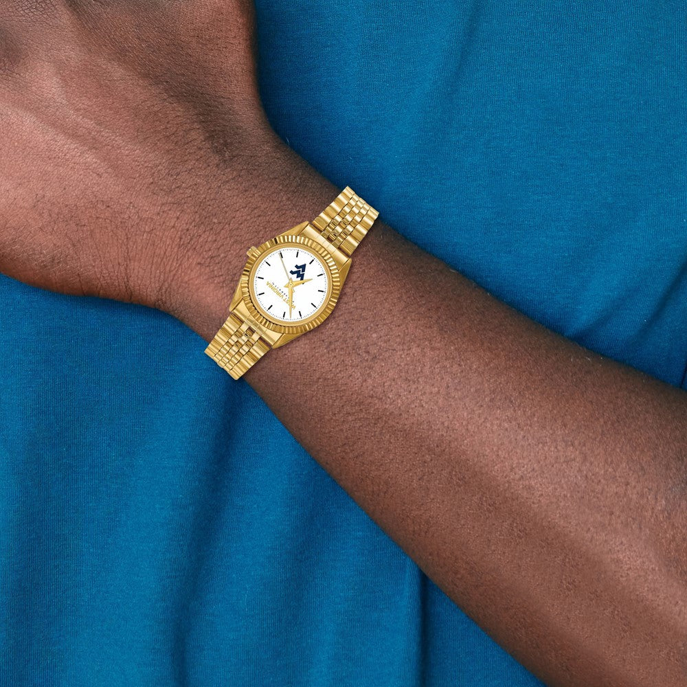 Alternate view of the Mens West Virginia University Pro Gold-tone Watch by The Black Bow Jewelry Co.