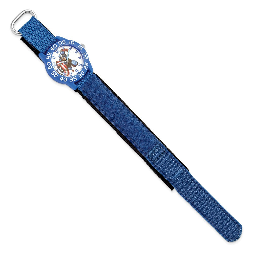 Alternate view of the Marvel Adult Size Captain America Blue Nylon Time Teacher Watch by The Black Bow Jewelry Co.