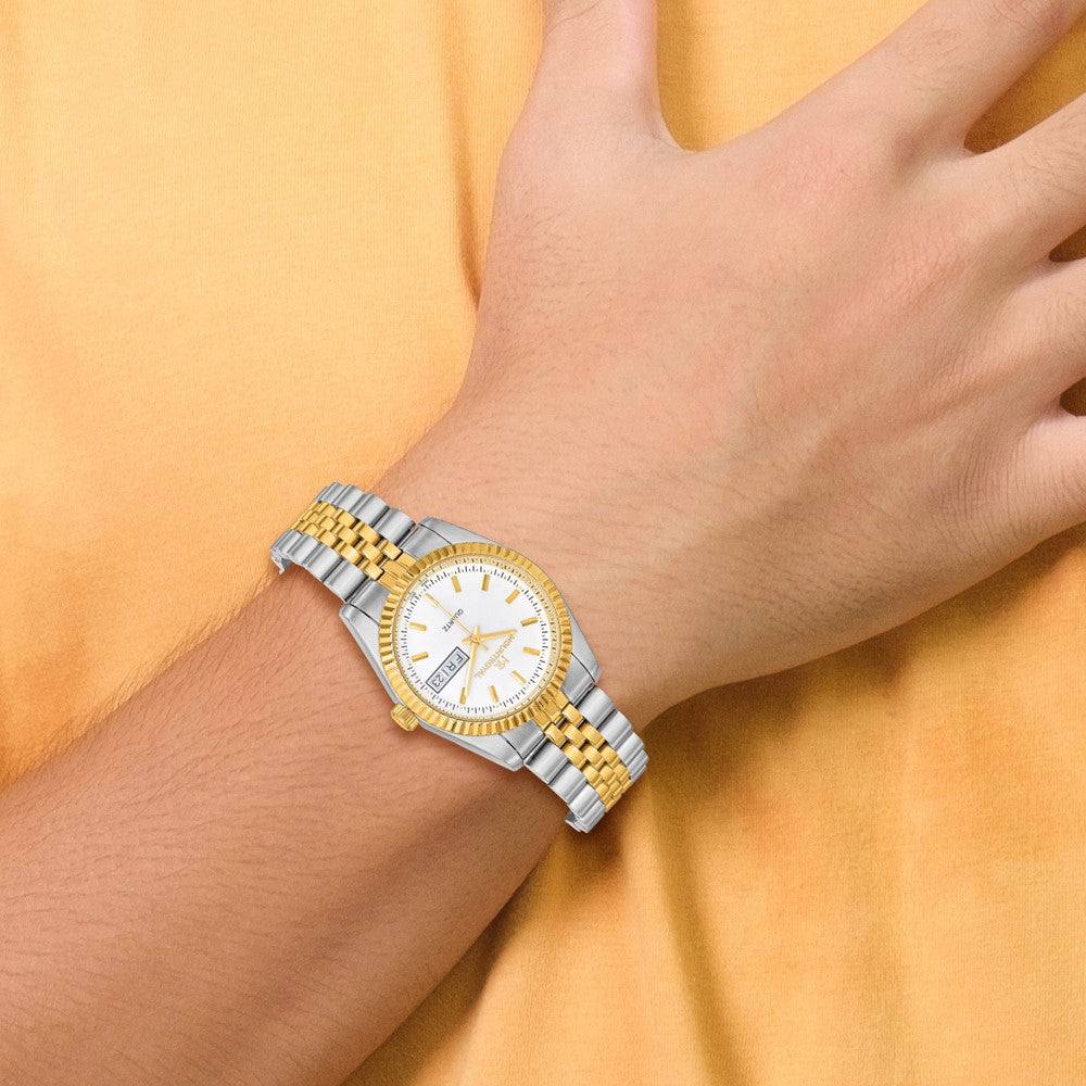 Alternate view of the Mountroyal Mens Two-tone IP-plated White Dial Watch by The Black Bow Jewelry Co.