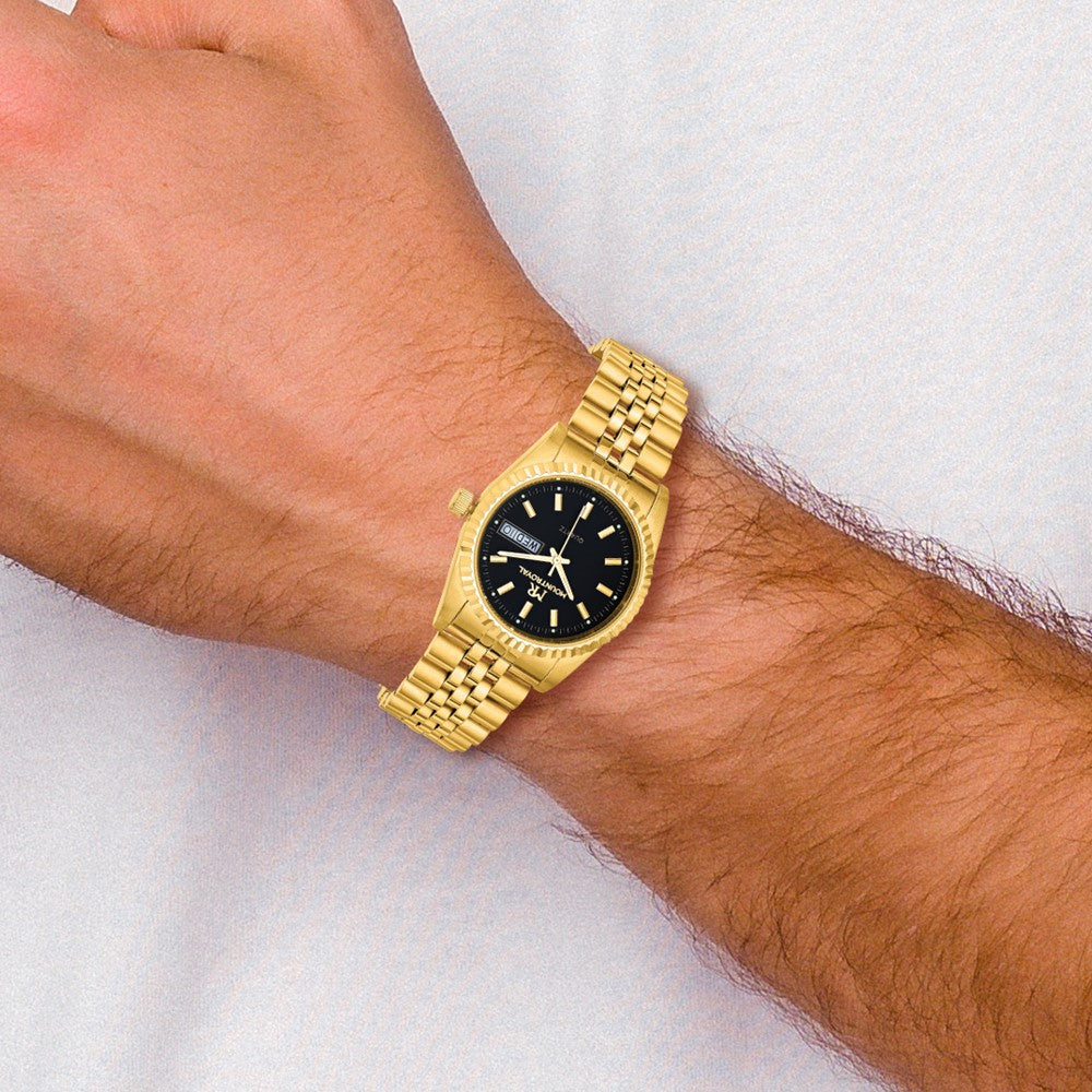 Alternate view of the Mountroyal Mens IP-plated Black Dial Watch by The Black Bow Jewelry Co.