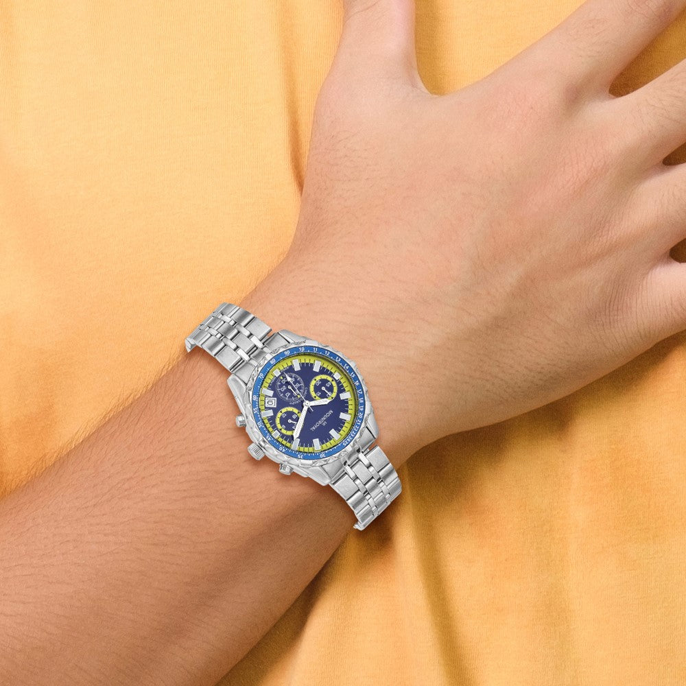 Alternate view of the Mountroyal Mens Stainless Steel Blue Dial Chrono Watch by The Black Bow Jewelry Co.