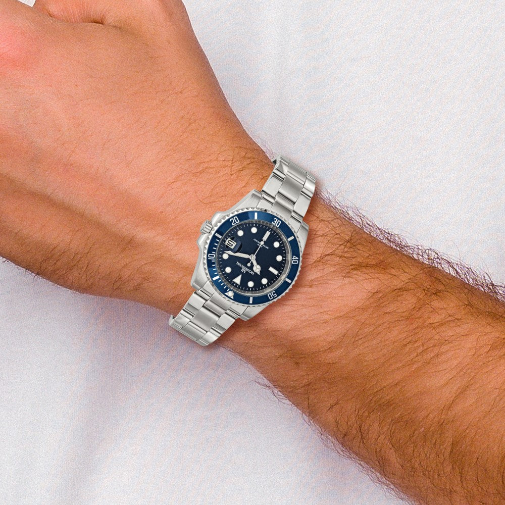 Alternate view of the Mountroyal Mens Stainless Steel Blue Dial Divers Watch by The Black Bow Jewelry Co.
