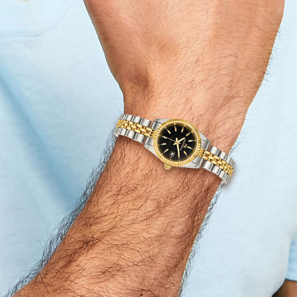 Alternate view of the Mountroyal Ladies Two-tone IP-plated Black Dial Watch by The Black Bow Jewelry Co.