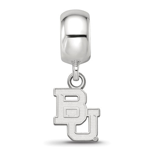 LogoArt Louisville Black Leather Oval Key Chain (Sterling Silver)