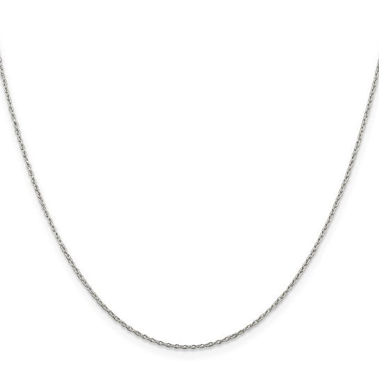 Alternate view of the 1.3mm, Sterling Silver Solid Cable Chain Necklace by The Black Bow Jewelry Co.