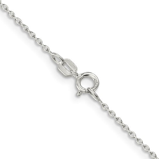 Alternate view of the 1.3mm, Sterling Silver Solid Cable Chain Necklace by The Black Bow Jewelry Co.