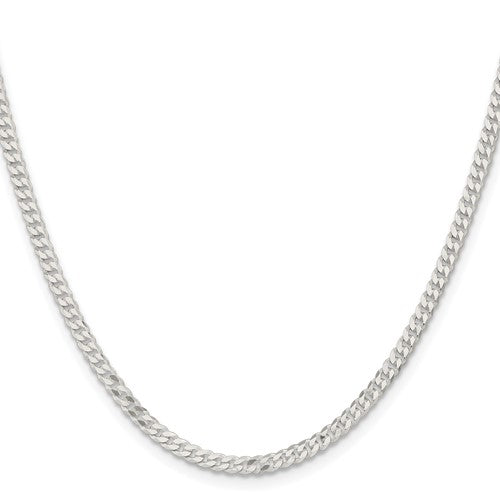 Alternate view of the 3mm Sterling Silver Solid Flat Curb Chain Necklace by The Black Bow Jewelry Co.