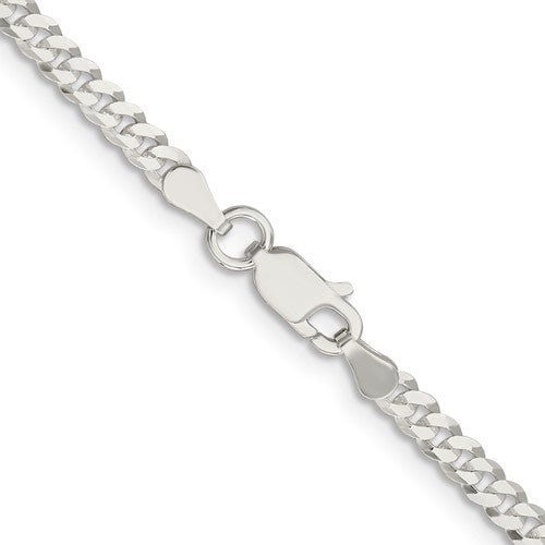 Alternate view of the 3mm Sterling Silver Solid Flat Curb Chain Necklace by The Black Bow Jewelry Co.