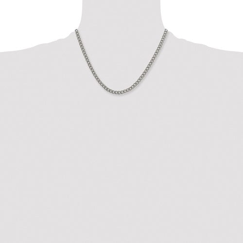 Alternate view of the 5.5mm Dark Gray Titanium Classic Polished Curb Chain Necklace by The Black Bow Jewelry Co.