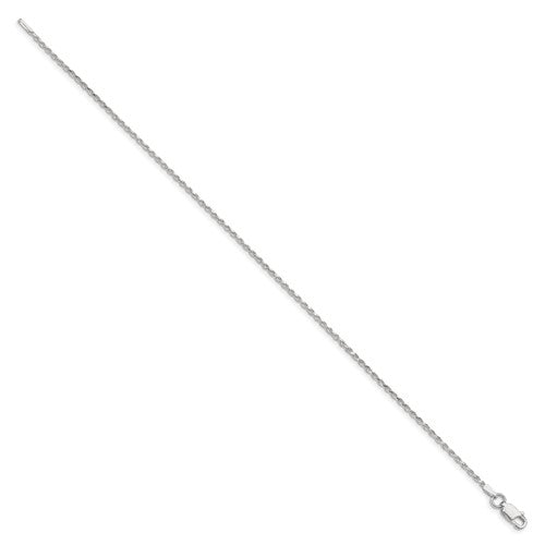 1.5mm Sterling Silver, D/Cut Rope Chain Anklet or Bracelet, 9 Inch, Item C8064-9 INCH by The Black Bow Jewelry Co.