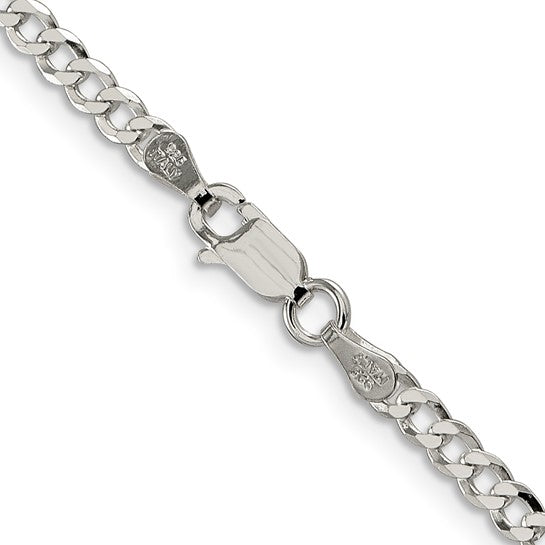 Alternate view of the 4mm, Sterling Silver, Solid Beveled Curb Chain Bracelet by The Black Bow Jewelry Co.