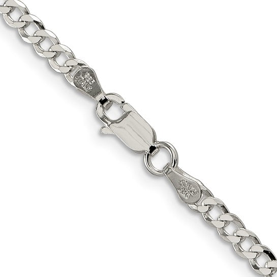 Alternate view of the 4mm, Sterling Silver, Solid Beveled Curb Chain Necklace by The Black Bow Jewelry Co.