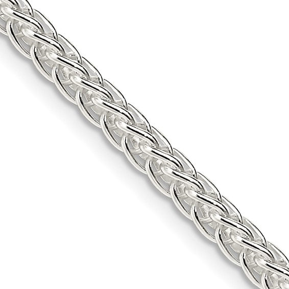 3mm, Sterling Silver Square Solid Spiga Chain Necklace, Item C8737 by The Black Bow Jewelry Co.
